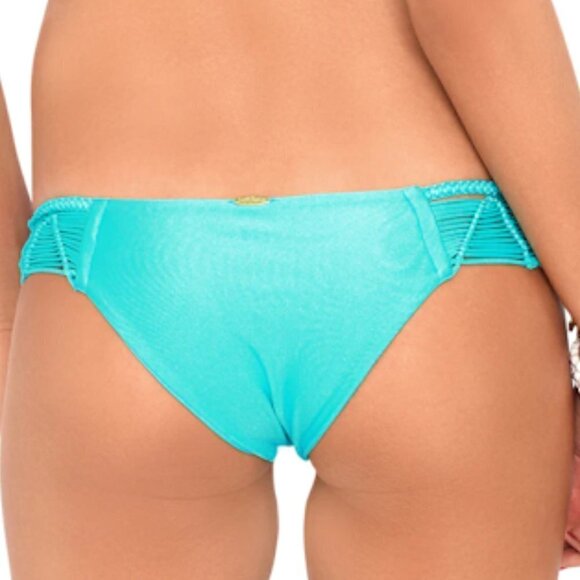 Luli Fama PINEAPPLE FIELDS - Bikini Hot Buns Bottom Aquamarine -NWOT - Picture 2 of 4